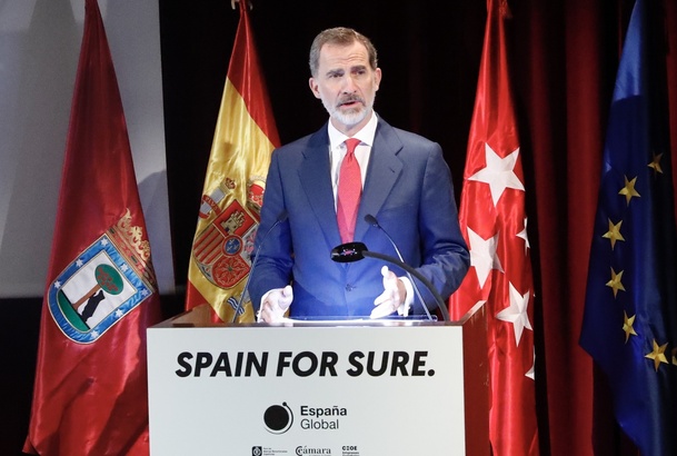 Su Majestad el Rey durante su intervención